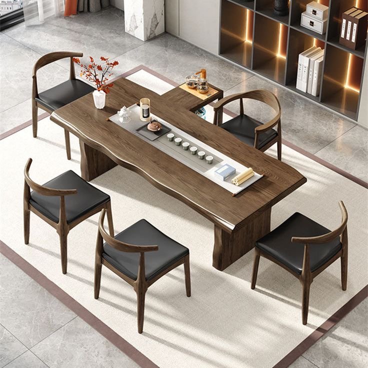 modern household live edge Water-based paint Wood slab pine solid wood Office kitchen wooden dining tables