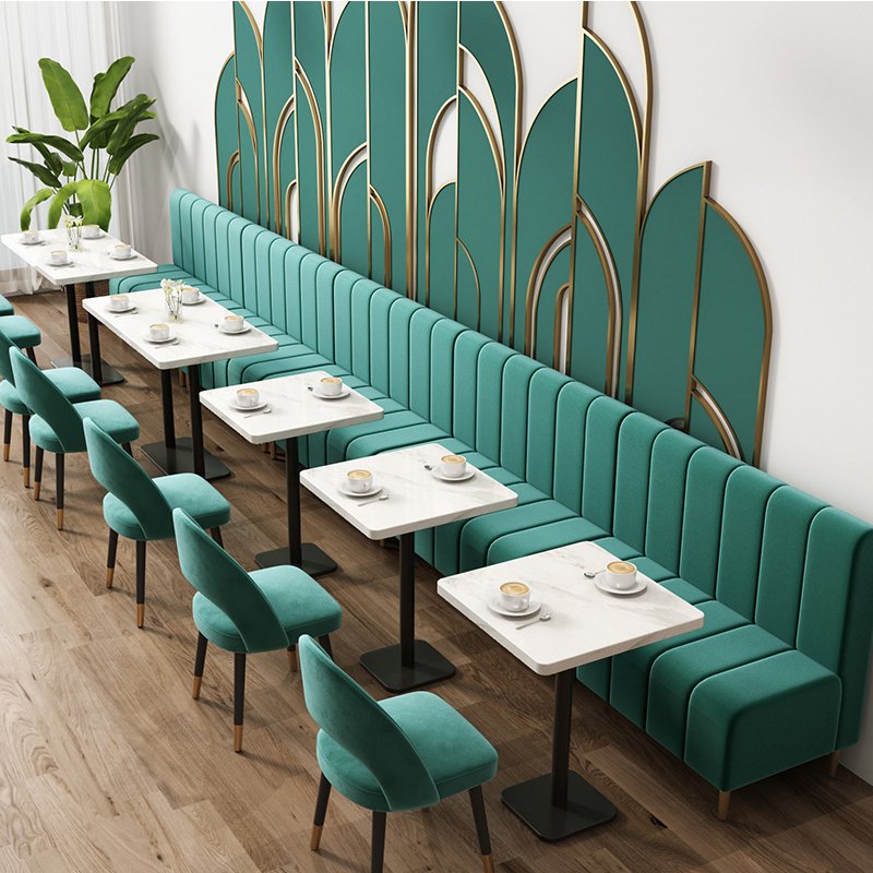 Modern Square Dining Table Set Wholesale Restaurant Furniture Cheap Wood and Iron Feet for Cafe Hotel Villa or Apartment
