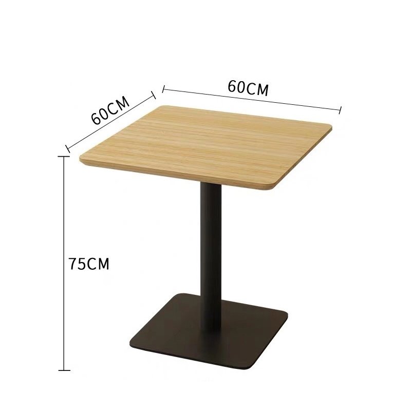 Modern Square Dining Table Set Wholesale Restaurant Furniture Cheap Wood and Iron Feet for Cafe Hotel Villa or Apartment