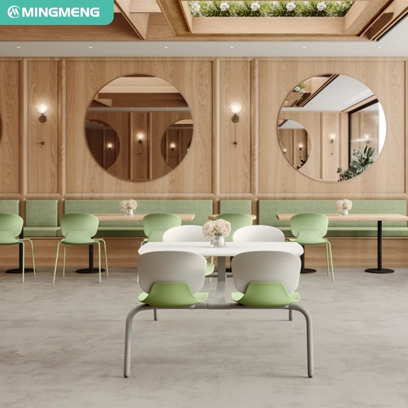 Student company staff canteen dining table and chairs commercial catering milk tea restaurant table and chair