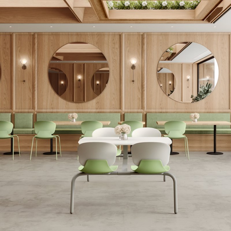 Student company staff canteen dining table and chairs commercial catering milk tea restaurant table and chair