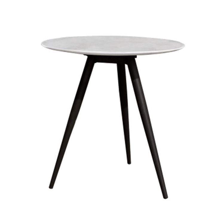 Free Sample Top Glass White Table Round Hot Sale Sample Stable Pedestal Modern Metal Furniture Dining Table With Metal Legs