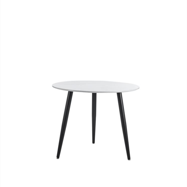 Free Sample Top Glass White Table Round Hot Sale Sample Stable Pedestal Modern Metal Furniture Dining Table With Metal Legs