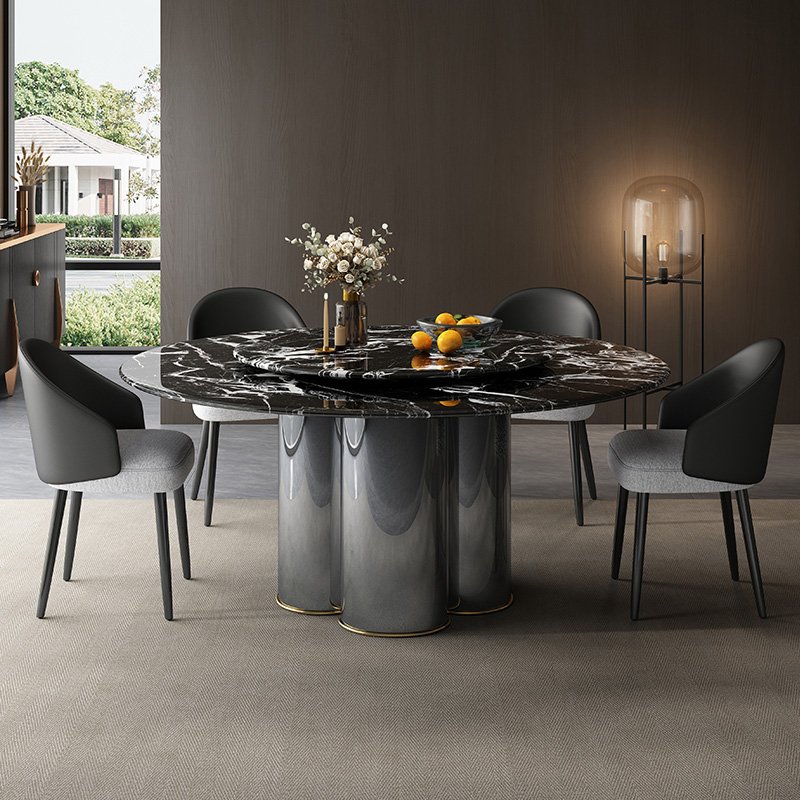 Modern Luxury Dali Dining Table Set Extendable Marble Home Furniture Living Room Dining Room round villa Hotel Versatile