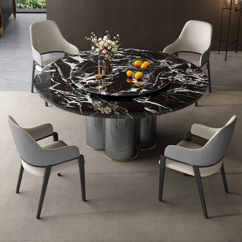 Modern Luxury Dali Dining Table Set Extendable Marble Home Furniture Living Room Dining Room round villa Hotel Versatile