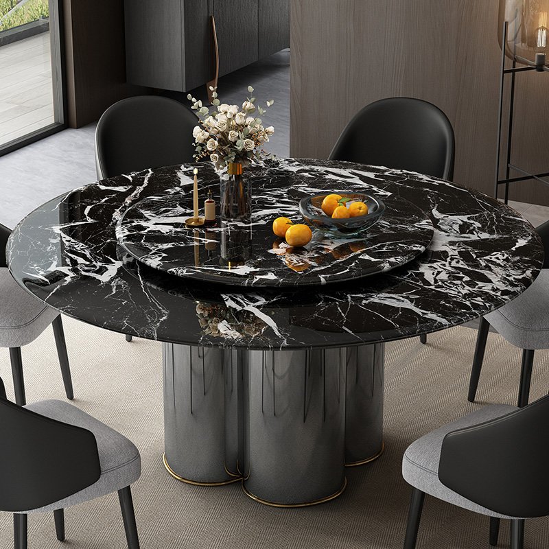 Modern Luxury Dali Dining Table Set Extendable Marble Home Furniture Living Room Dining Room round villa Hotel Versatile