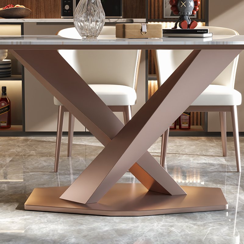 Foshan Factory Furniture Dining Table For 6 8 Chairs Sintered Stone Top Dining Table and Chairs Set In Dining Room recycled pine