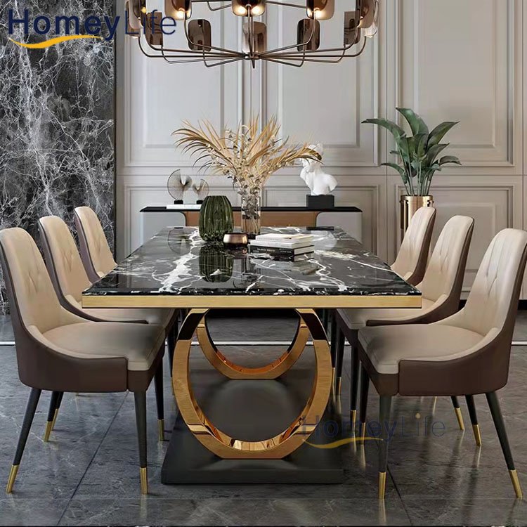 Italian European marble dining table modern metal dining table for sale