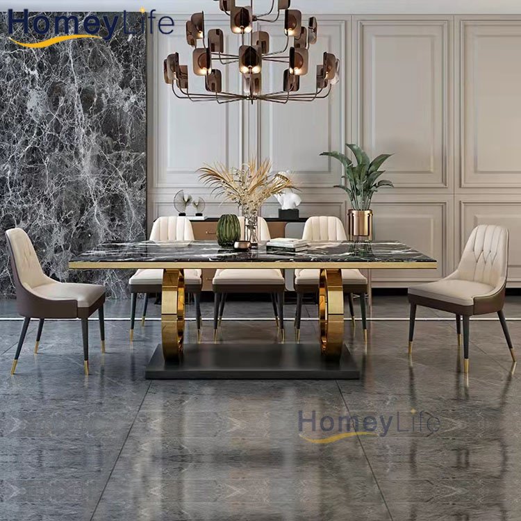 Italian European marble dining table modern metal dining table for sale