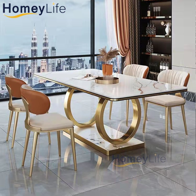 Italian European marble dining table modern metal dining table for sale