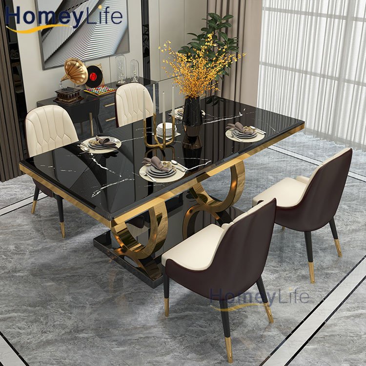 Italian European marble dining table modern metal dining table for sale