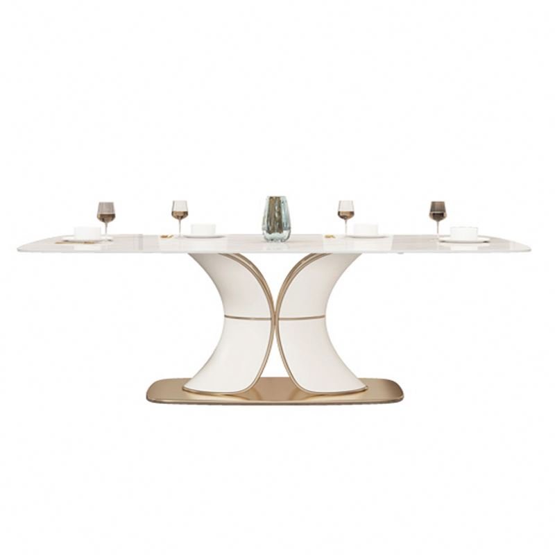 Modern Dining Room Home Furniture Table With Base Dining Chair Light Luxury Marble Top Dining Room Sets