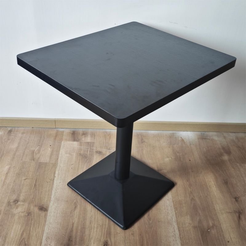 Black Iron Cast Frame Restaurant Tables Square Cafe Wood Top dining Table For Restaurants
