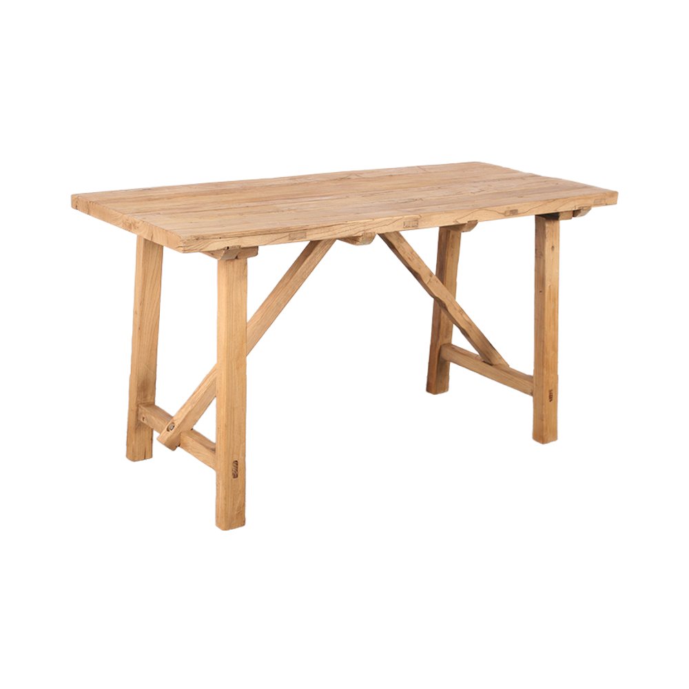 Fold Nordic Modern High-End Reclaimed Elm Wood Dining Table Home Furniture
