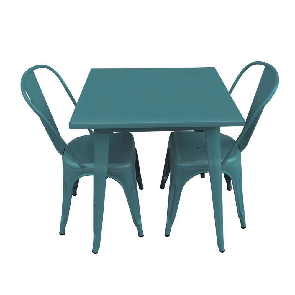 Marais Space Saving Outdoor Fast Food Restaurant Used French 4 Person Metal Industrial Dining Table And Chair