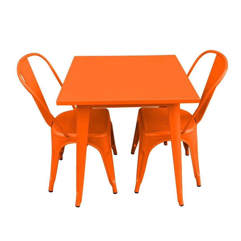 Marais Space Saving Outdoor Fast Food Restaurant Used French 4 Person Metal Industrial Dining Table And Chair