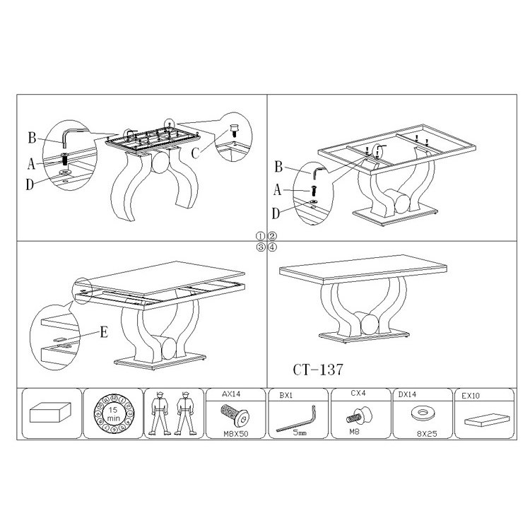 Luxury dining room living room furniture stainless steel frame square Marble top dining table and coffee table set