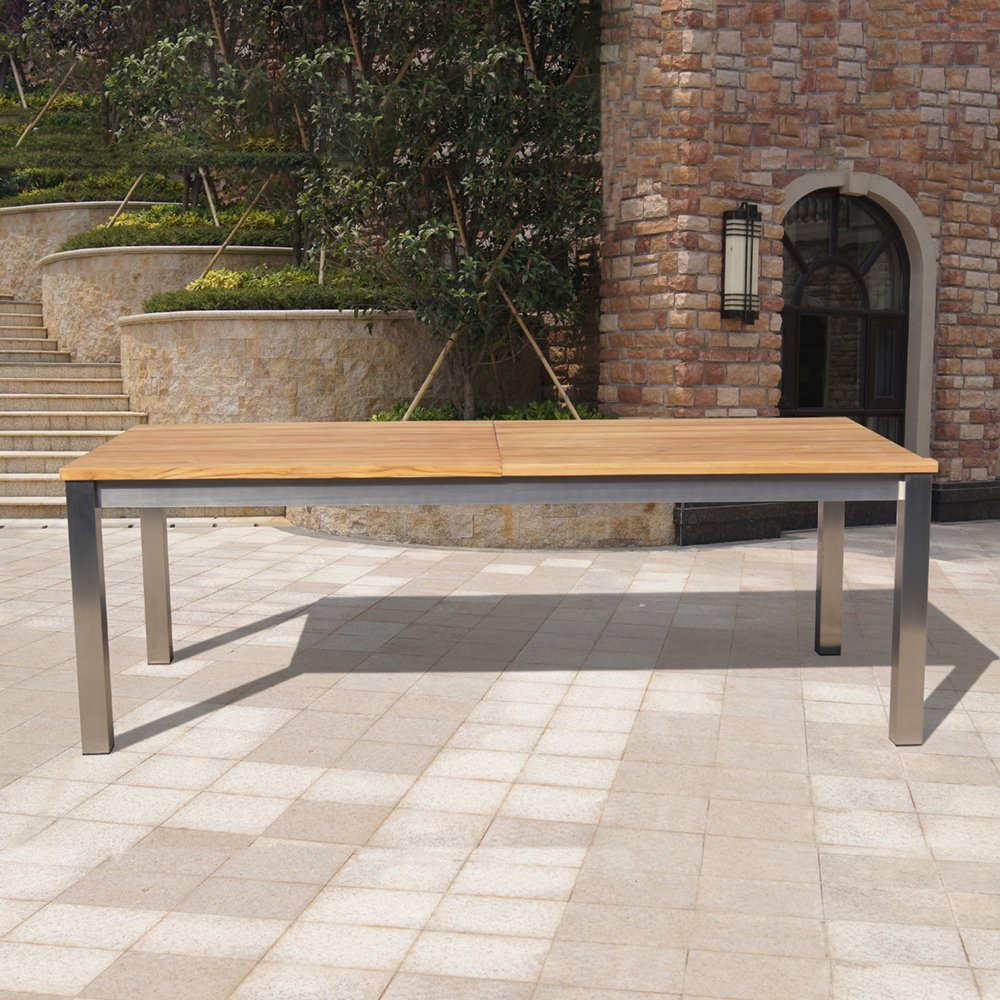 all weather luxury high quality outdoor garden extendable dining table set