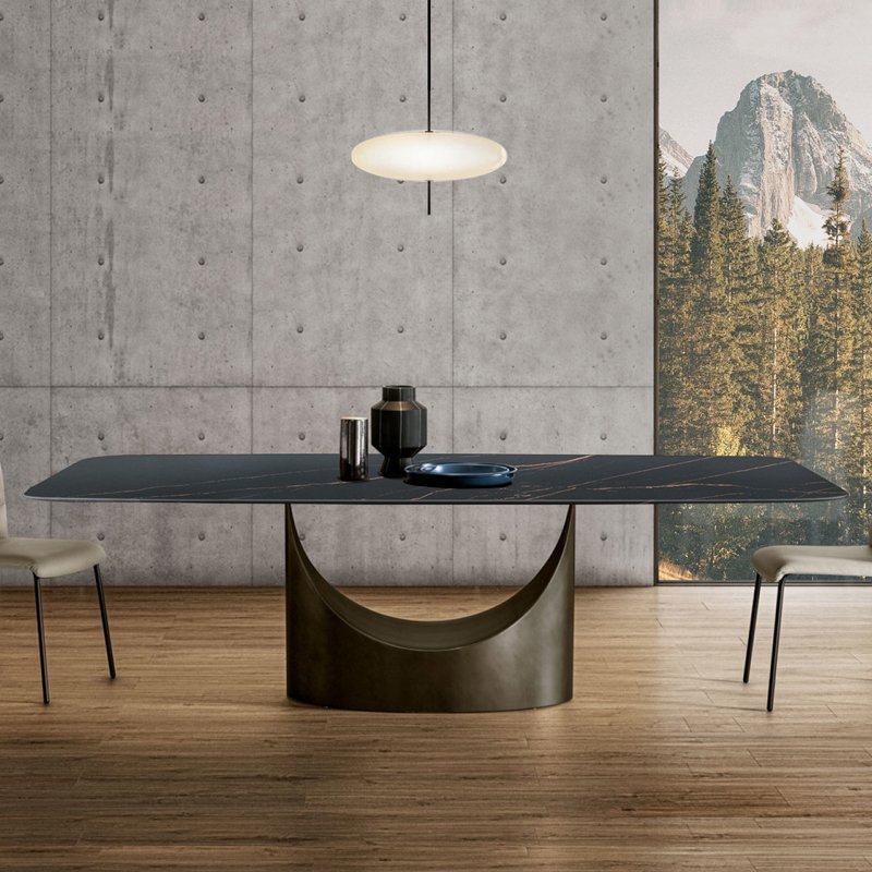 Home Marble Metal Legs Dining Table Set Designer Designed Decoration Restaurant Home Furniture 1 Piece Modern Contemporary