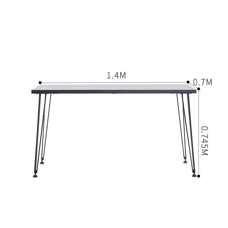 Modern Versatile 55.1181'' Dining Table with Metal Legs Wooden Home Kitchen Living Room Hotel Apartment Hall Furniture Home Bar