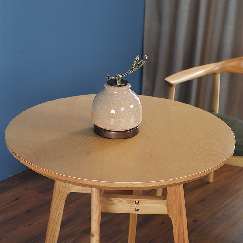 PurelyFeel Nordic style wooden round dining table modern coffee table