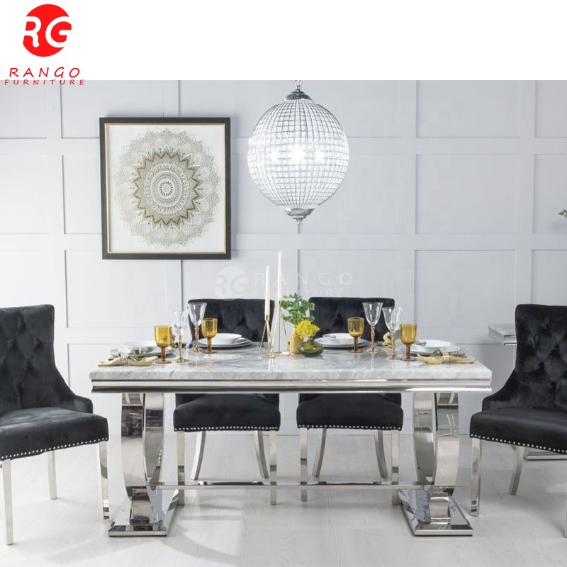 Factory silla comedor table silla comedor marble dining table basse with 6 chairs