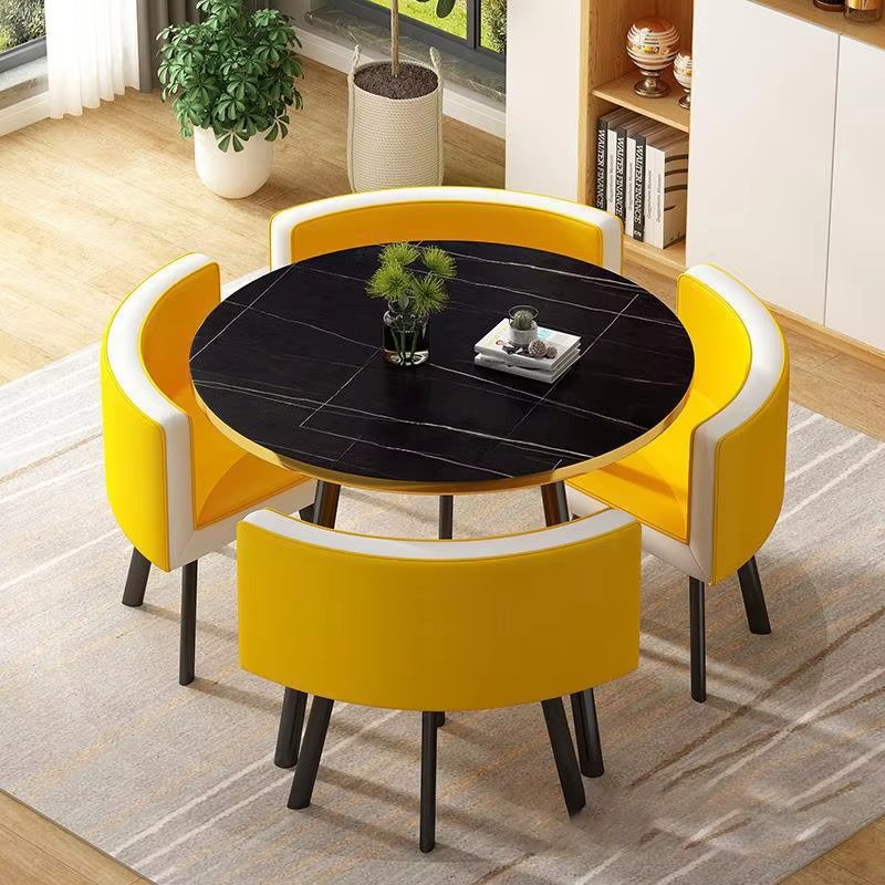 New Arrival Luxury Round Dining Table Set Solid Oak Wood Dining Table & Chairs, Elegant Wooden Furniture for Modern Dining Rooms