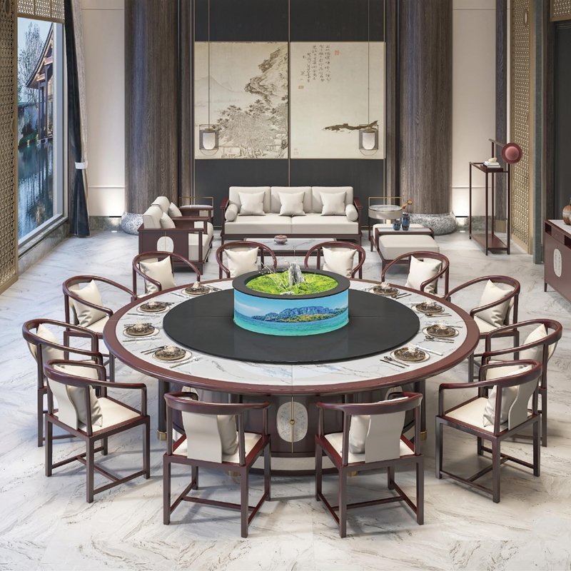 YF Hot Selling Dinner Table Set Round Marble Dining Table Home Use Furniture Dining Table Set