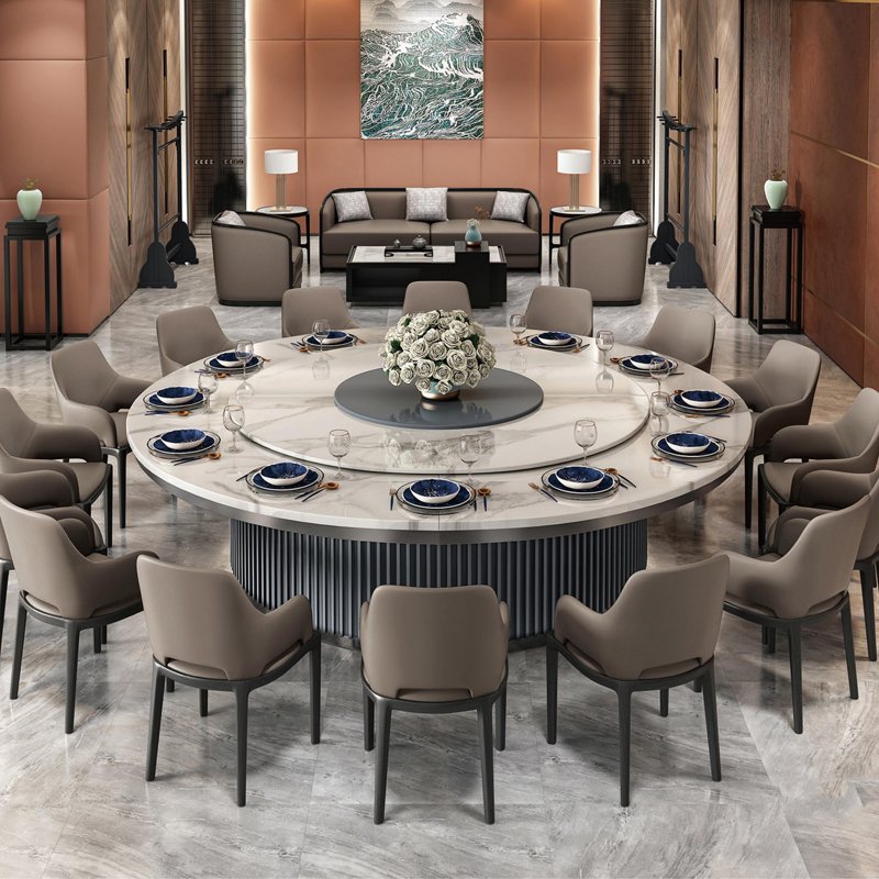 YF Hot Selling Dinner Table Set Round Marble Dining Table Home Use Furniture Dining Table Set