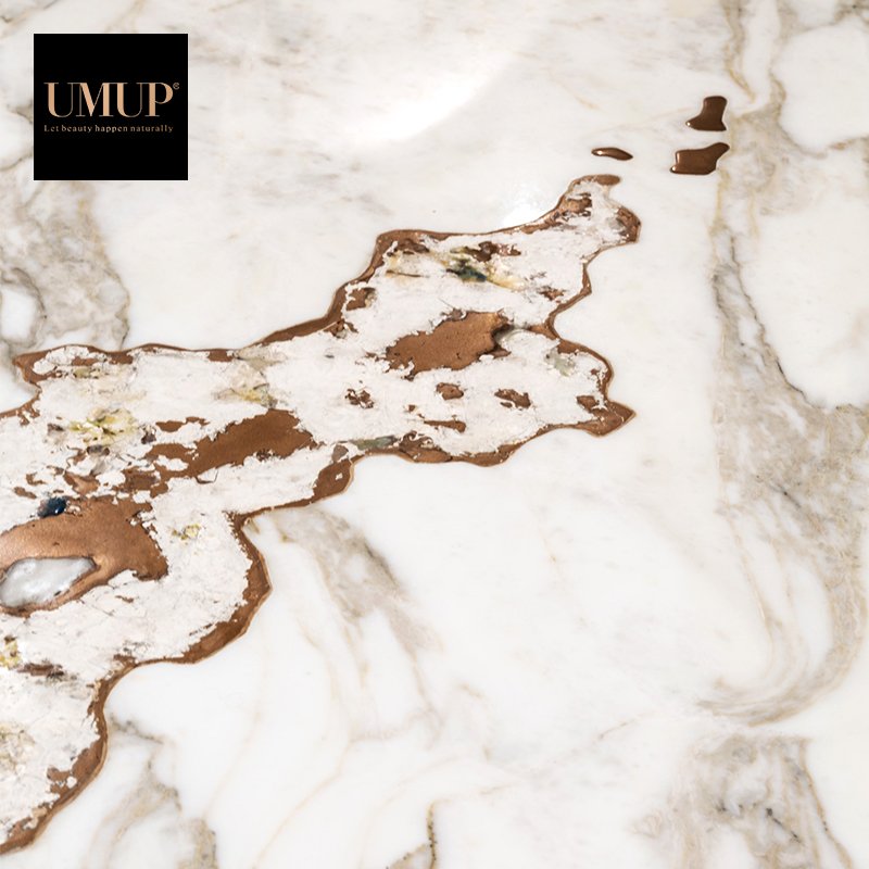 Rectangular gold 8 Seater Metal Stone Italian Modern Dinning Tables Luxury Marble Dining Tables