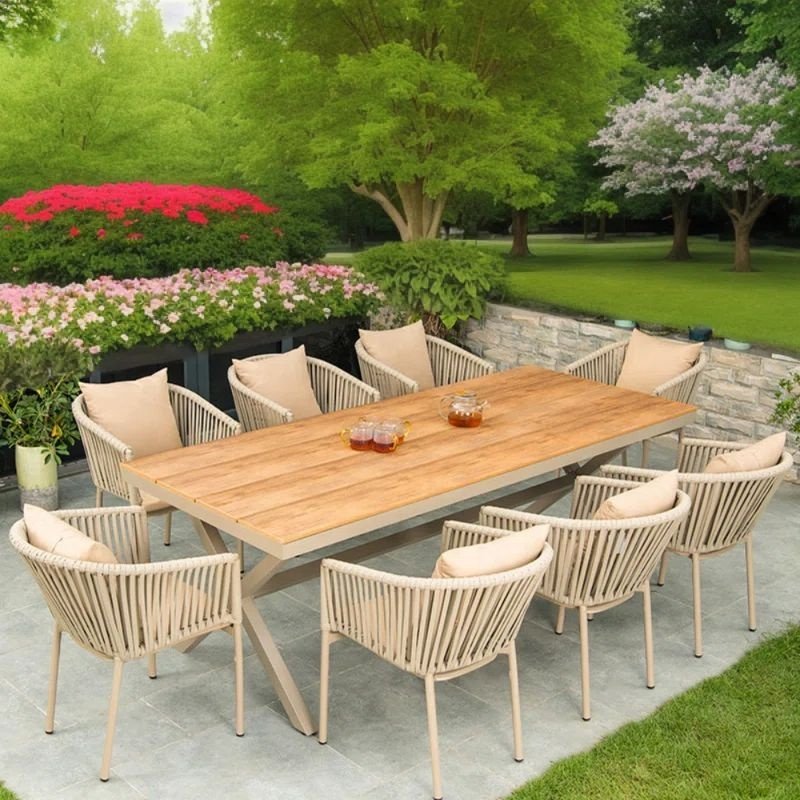 outdoor dining table set 12 seater luxury outdoor dining set 10 seat Patio Garden Furniture Outdoor Dining Set with Cushions