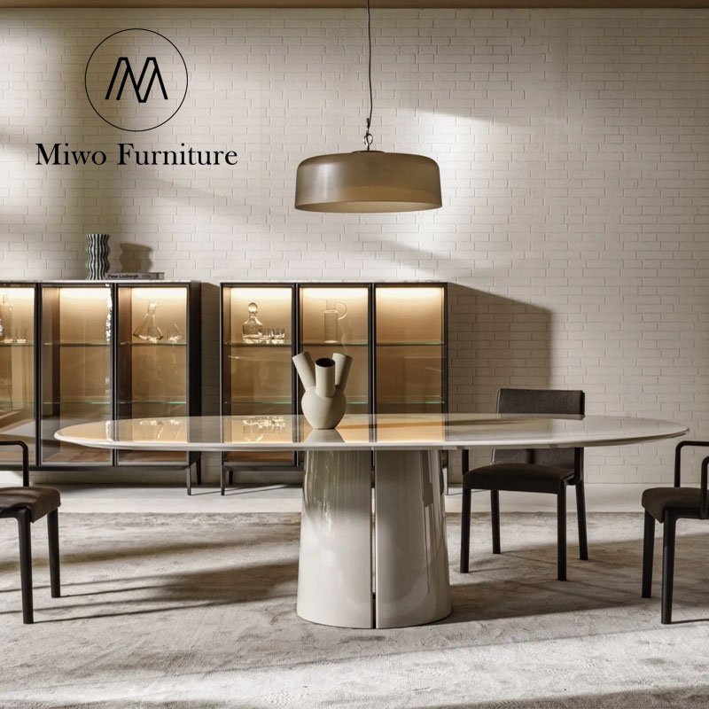 Rectangle Dining Table Chair Set Dining Room Furniture Customization Milan Design 6 8 10 for Seater Wooden Modern Luxury Italy