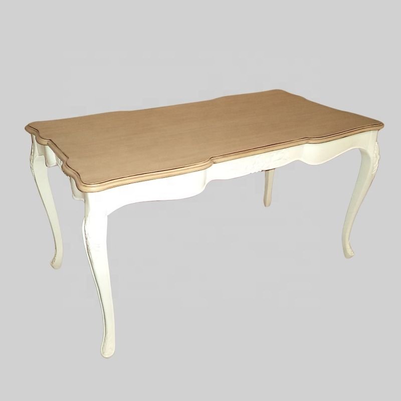 Antique Dining Set French Style Home Dining Room Furniture Solid Wood Dining Table and Chairs for Restaurant and Hotel Furniture