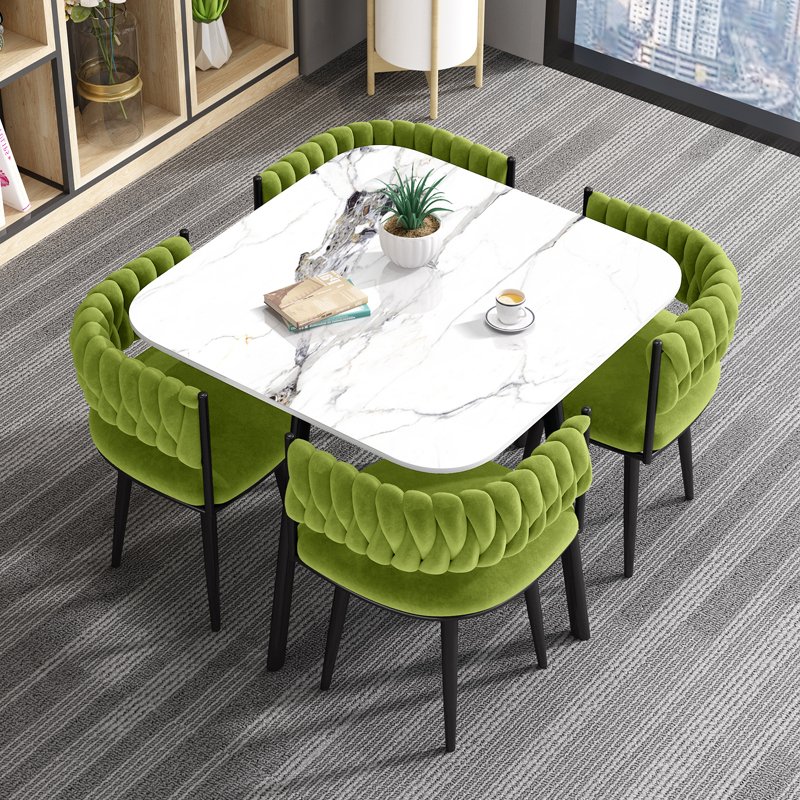 Modern Nordic Furniture Coffee Negotiation Table and Chair Set Marble Top Office Table Chairs Set Square Dining Table And Chairs
