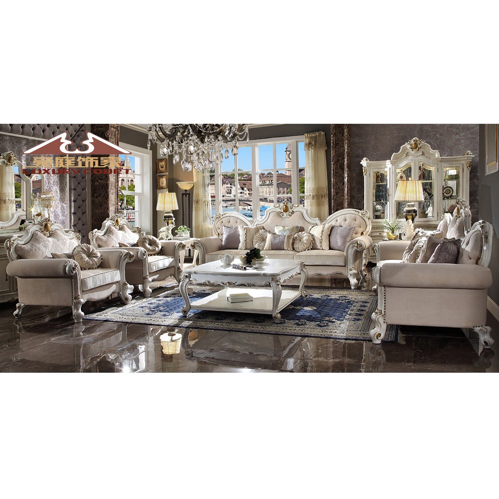 Longhao New Modern luxury Home Furniture Dinning Room Set 4 6 Seater Microfiber Leather Round White Gold Dining Table For Rest