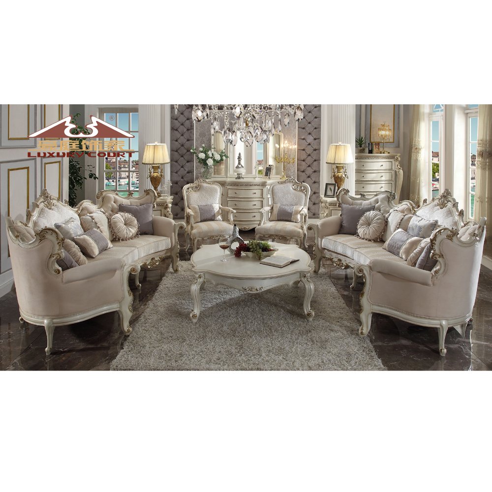 Longhao New Modern luxury Home Furniture Dinning Room Set 4 6 Seater Microfiber Leather Round White Gold Dining Table For Rest