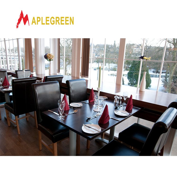 Guangzhou modern hotel restaurant furniture vintage round 6 seater dining table set and dining chair set
