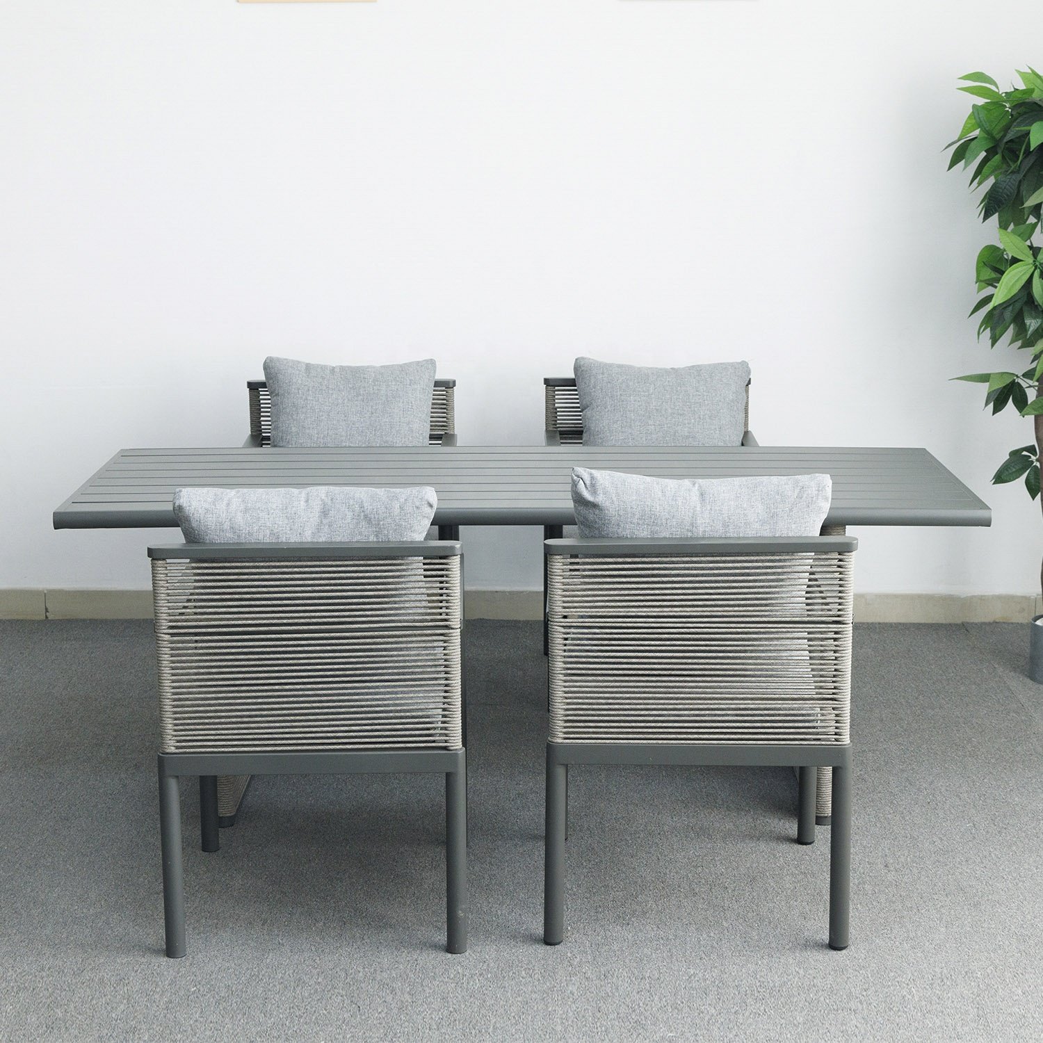Tg Hot Sale Modern Outdoor Patio Table Set Garden Dining Set Furniture Aluminum Ding Table and Chair Garden Furniture Sets
