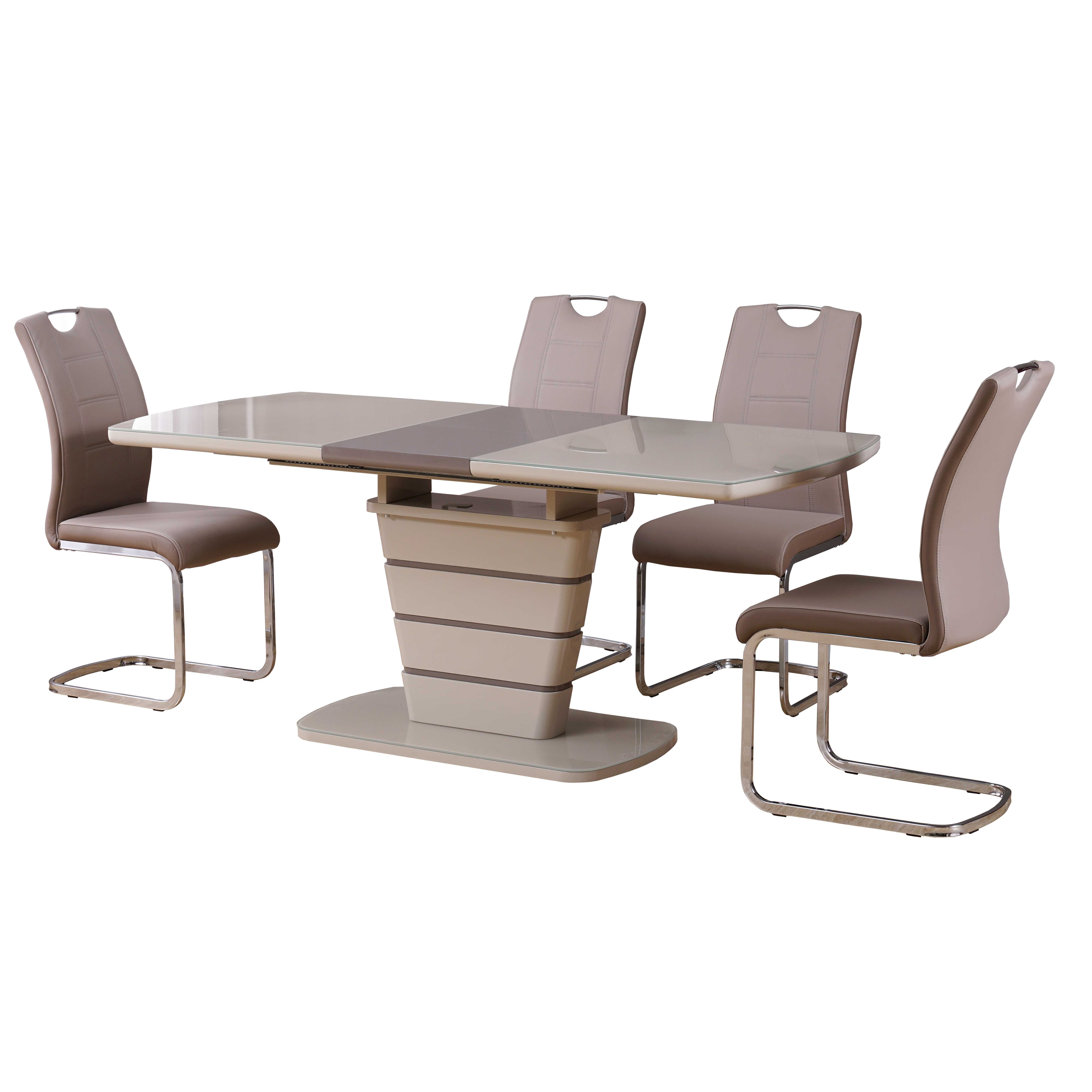 OKAY MDF Extending Dinning Room Furniture Extendable 6/8 Seat Modern Dining Table And Chairs Set