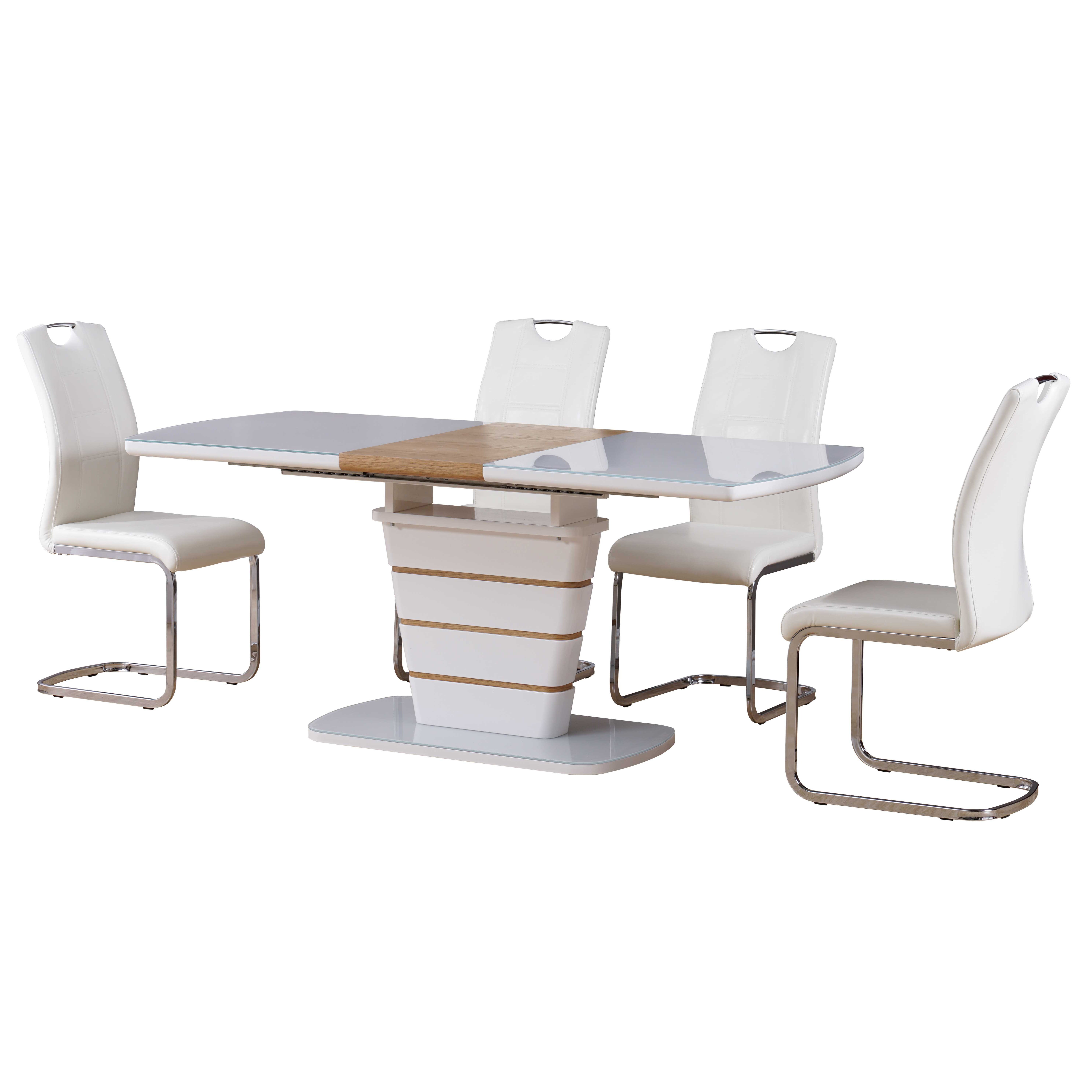 OKAY MDF Extending Dinning Room Furniture Extendable 6/8 Seat Modern Dining Table And Chairs Set