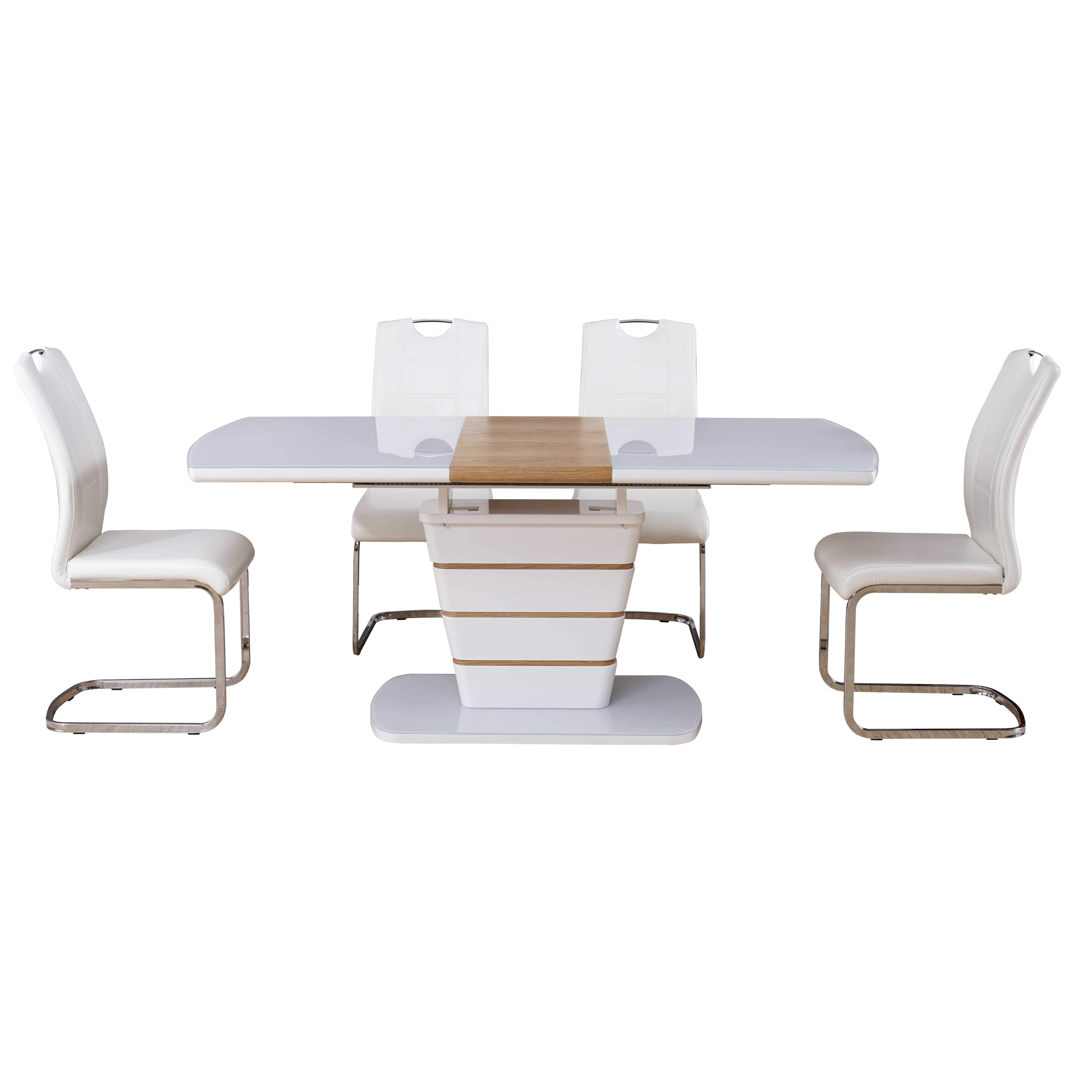 OKAY MDF Extending Dinning Room Furniture Extendable 6/8 Seat Modern Dining Table And Chairs Set