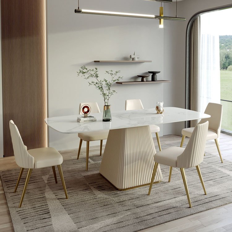 Nordic Popularity White Round Dining Table With Rotating Centre