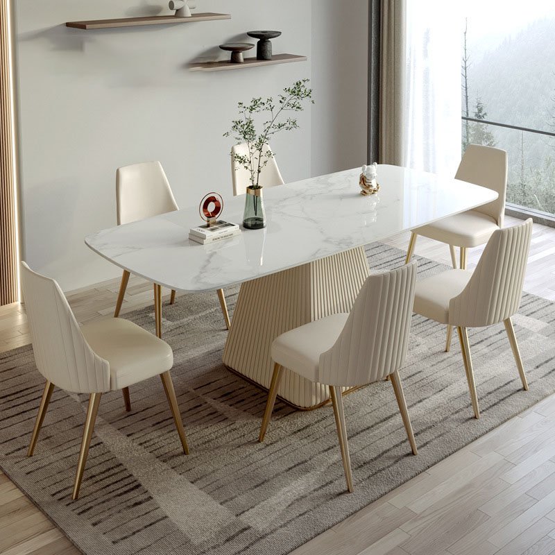 Nordic Popularity White Round Dining Table With Rotating Centre