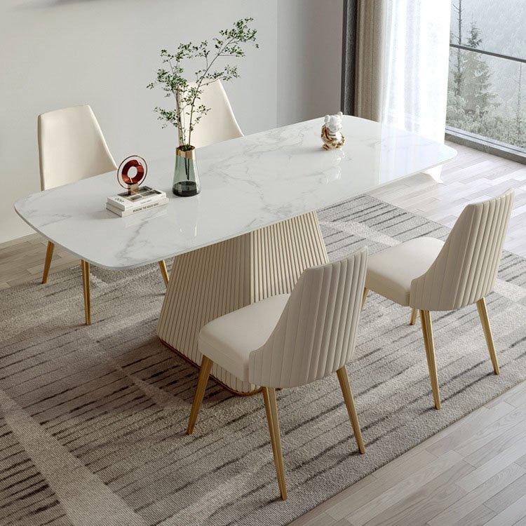 Nordic Popularity White Round Dining Table With Rotating Centre