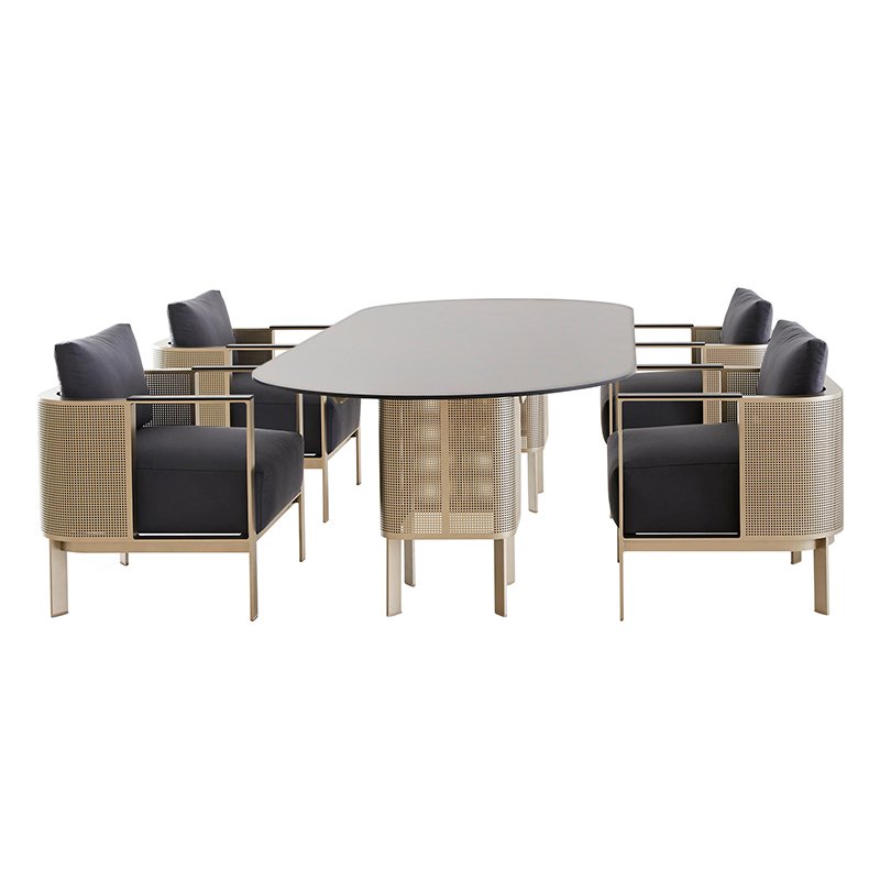 Outdoor Furniture Stainless Steel Contemporary Table And Chair Garden Stainless Steel Dining Table And Chair