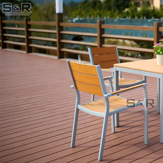 Modern luxury garden chairs aluminum outdoor garden table dining chairs dining table set 6 seater