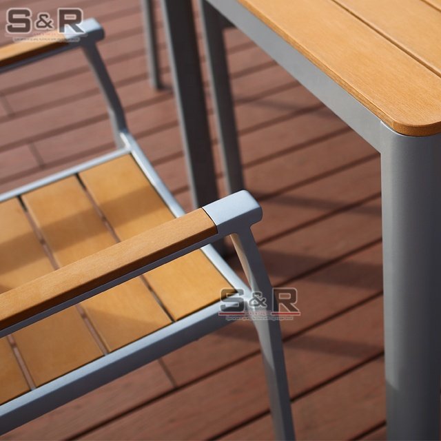 Modern luxury garden chairs aluminum outdoor garden table dining chairs dining table set 6 seater