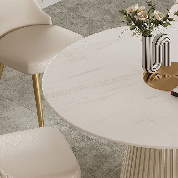 Modern Wooden Large Dinning Table And 4 Chiars Set 6 Seater Dining Room Furniture Full Luxury Round Marble Top Dining Table