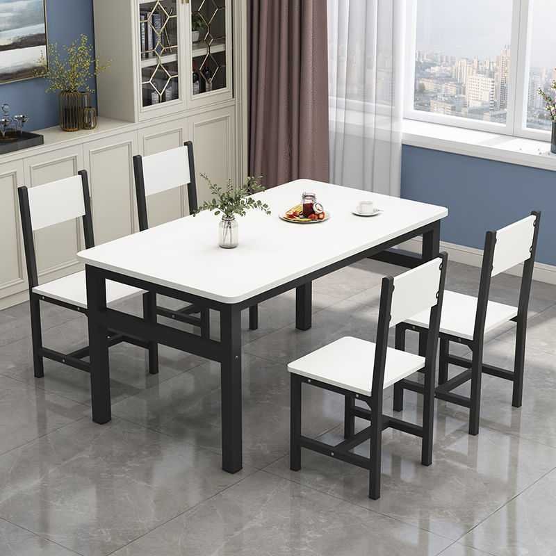 Metal And MDF Playwood Wooden Furniture Table And 4 Chairs Type Dining Room Furniture Dining Table Set For Restaurant