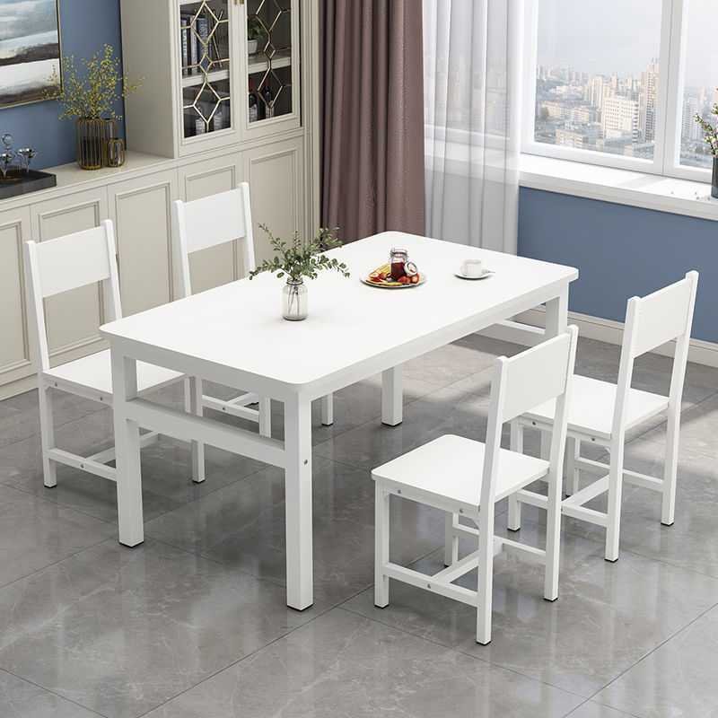 Metal And MDF Playwood Wooden Furniture Table And 4 Chairs Type Dining Room Furniture Dining Table Set For Restaurant